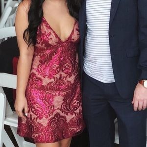 Free People Red Sequin Dress